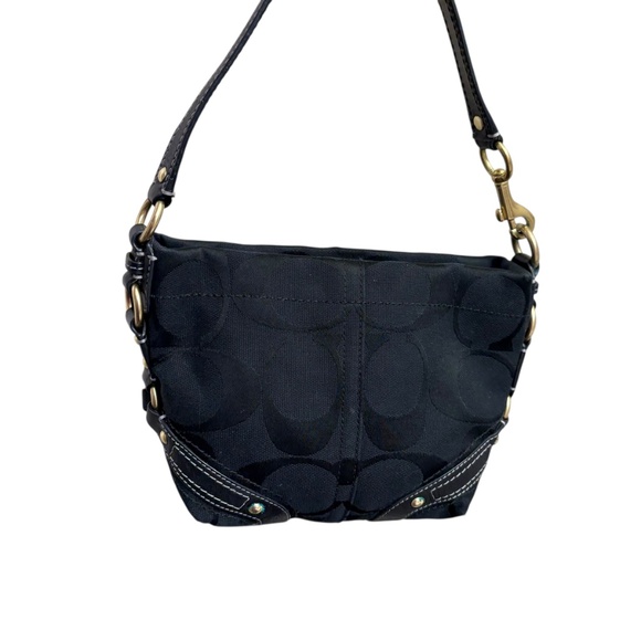 Coach signature black vintage Y2K mini Carly hobo bag - Picture 2 of 10